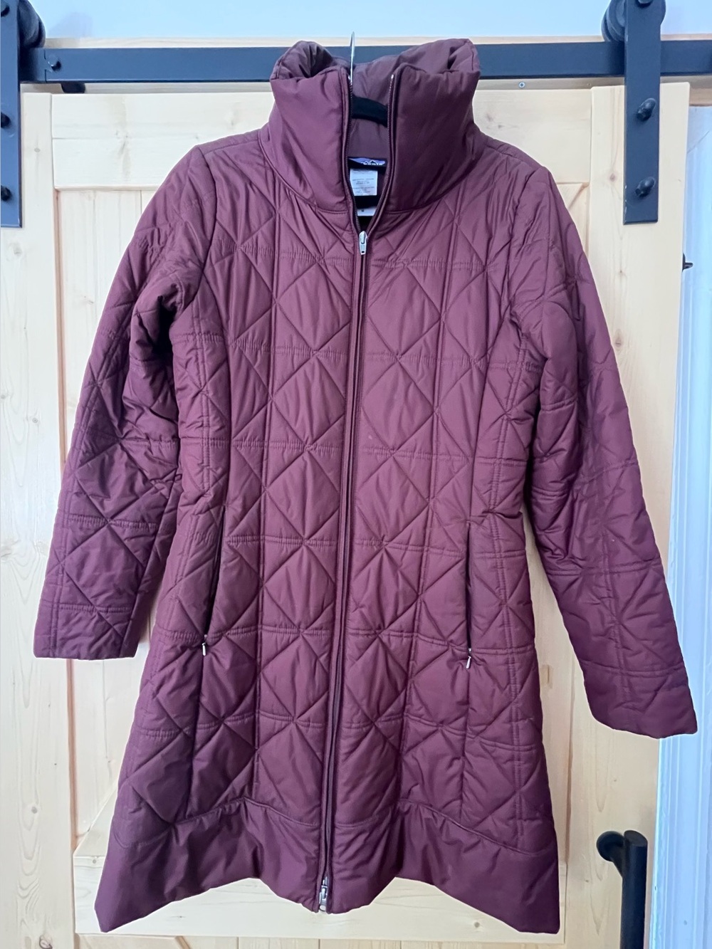 Patagonia Women's Quilted Long Coat - Burgundy